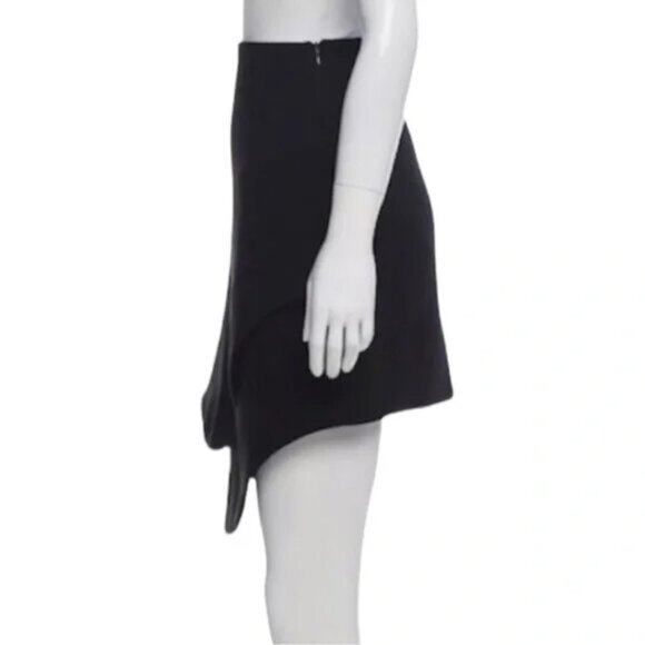 New Opening Ceremony Talene textured crepe asymmetric layered scallop mini skirt - Picture 5 of 13
